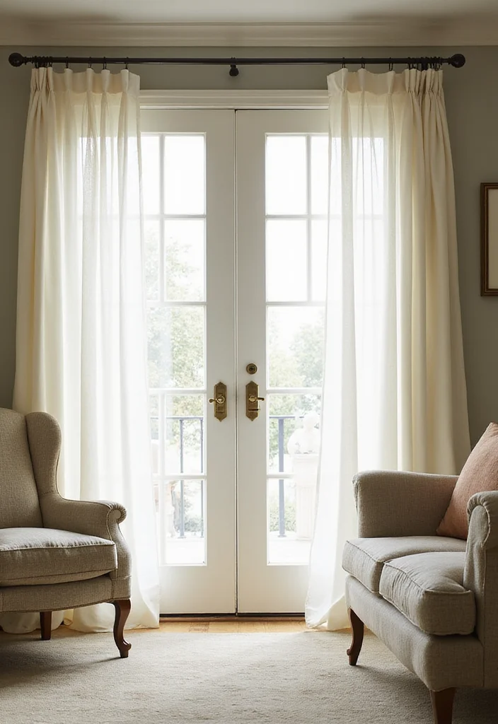 10 Curtain Ideas for Sliding Doors for Privacy and Smooth Function - 5. Sheer Privacy Panels