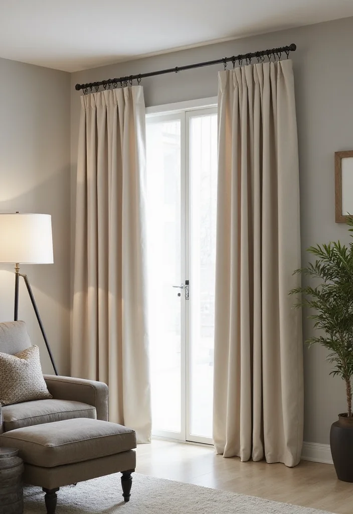 10 Curtain Ideas for Sliding Doors for Privacy and Smooth Function - 7. Curtain Track Systems