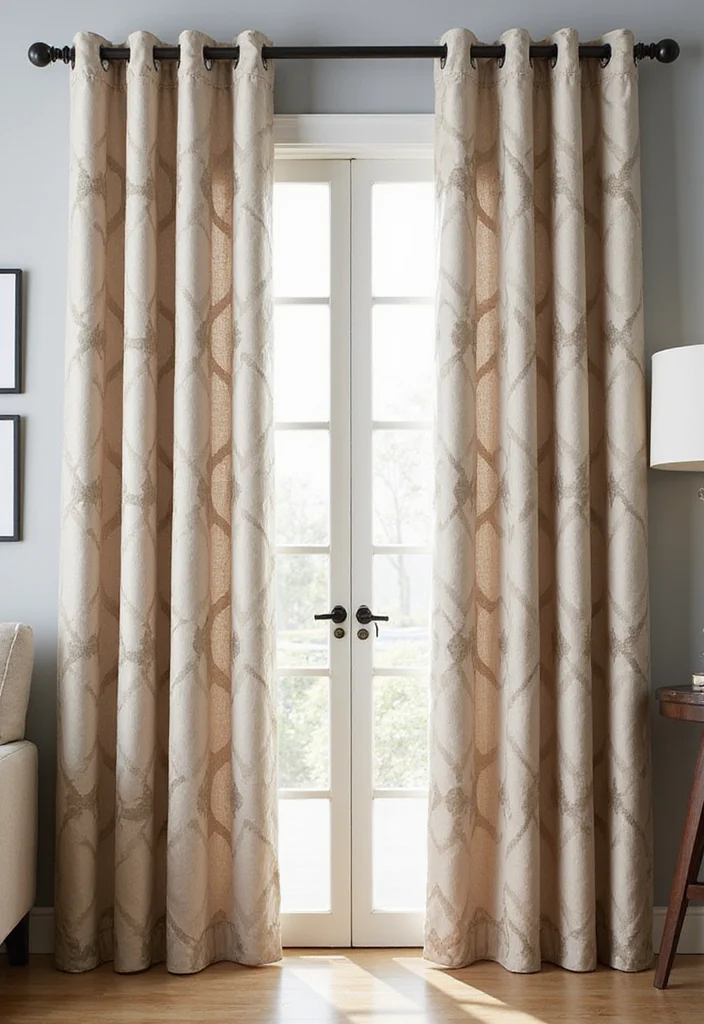 10 Curtain Ideas for Sliding Doors for Privacy and Smooth Function - 8. Grommet Top Curtains