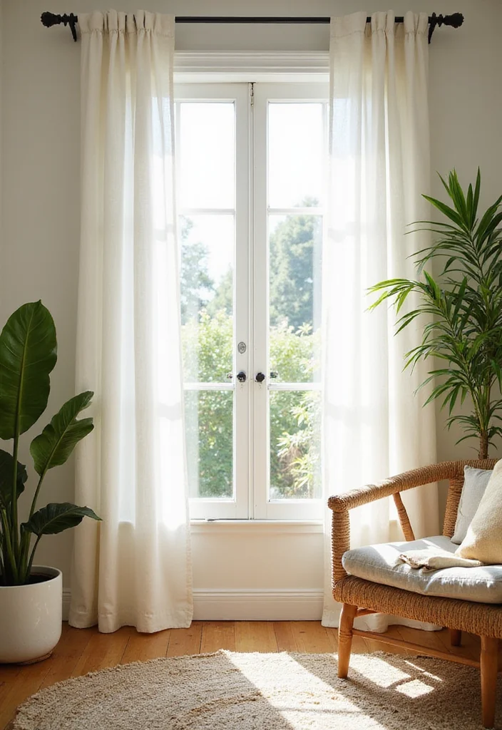 10 Curtain Room Divider Ideas for Flexible Open Layouts - 2. Linen Drapes for a Soft Touch