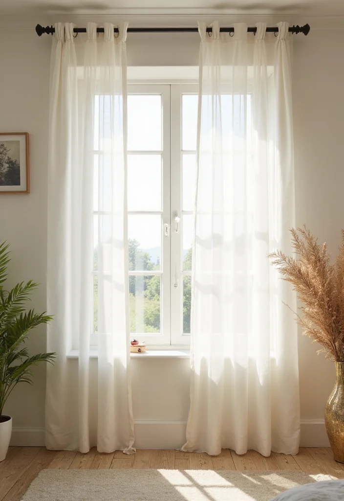 10 Curtain Room Divider Ideas for Flexible Open Layouts - 8. Sheer Voile Curtains