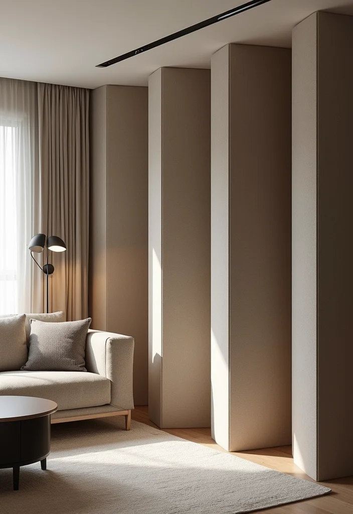 10 Curtain Room Divider Ideas for Flexible Open Layouts - 9. Felt Fabric Room Dividers