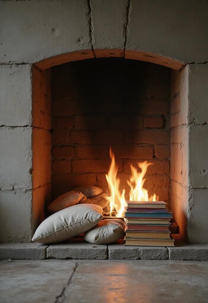 10 Empty Fireplace Ideas for Stylish Decorative Use - 1. Cozy Reading Nook
