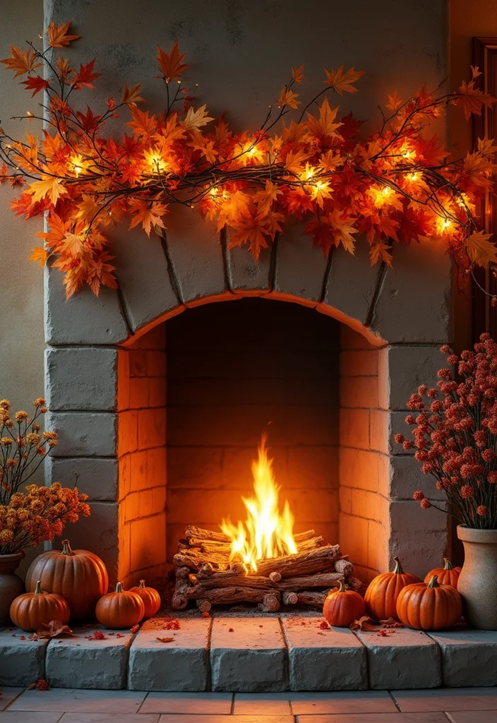 10 Empty Fireplace Ideas for Stylish Decorative Use - 5. Seasonal Decor Display