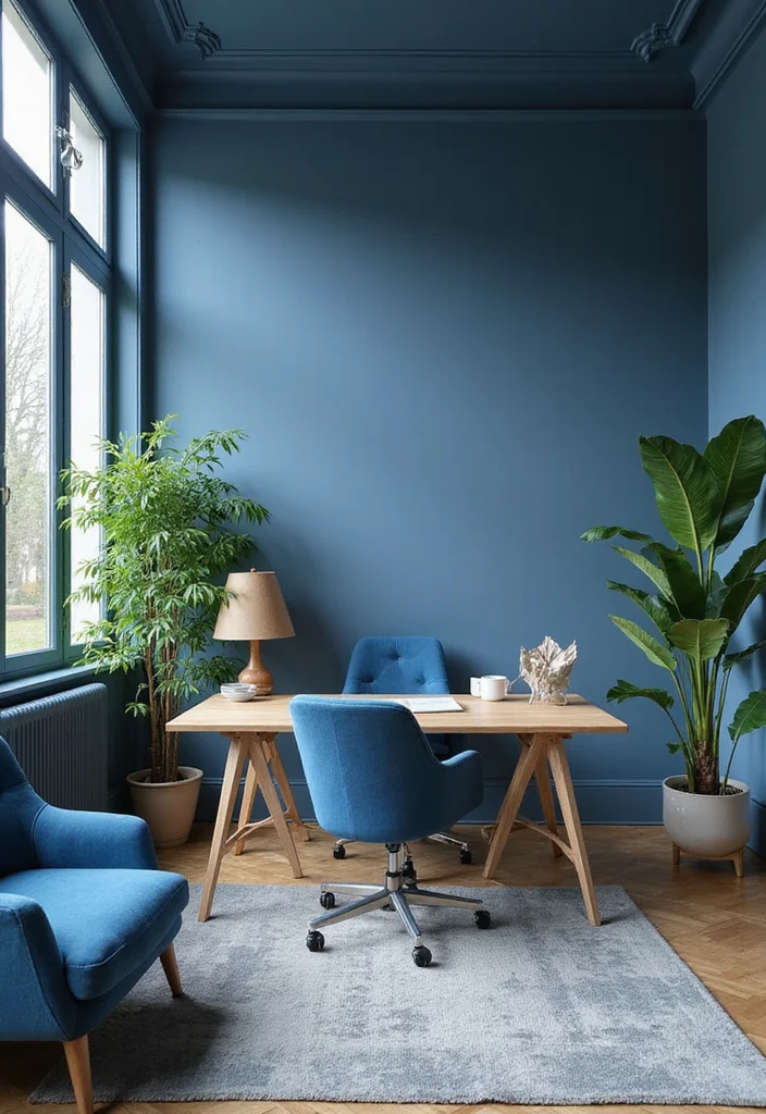 10 Office Colors Ideas for Focus and Calm 1 10 Office Colors Ideas for Focus and Calm - 1. Tranquil Blue