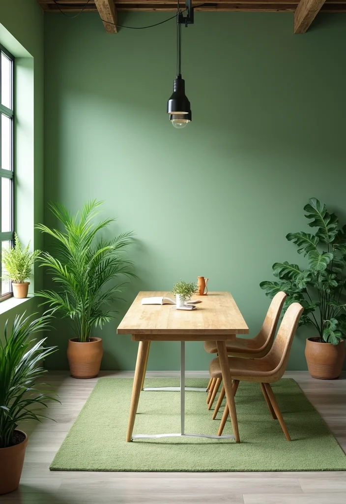 10 Office Colors Ideas for Focus and Calm 12 10 Office Colors Ideas for Focus and Calm - 2. Refreshing Green