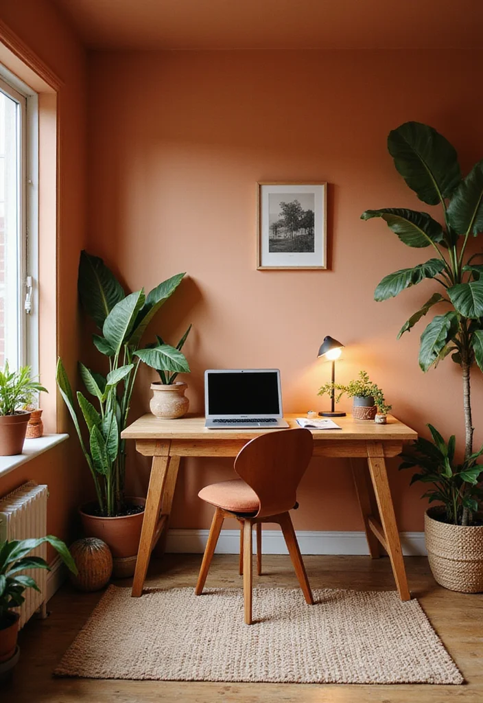 10 Office Colors Ideas for Focus and Calm 45 10 Office Colors Ideas for Focus and Calm - 5. Warm Terracotta