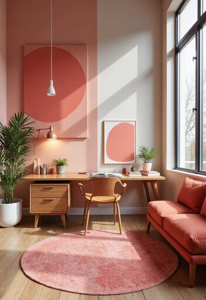 10 Office Colors Ideas for Focus and Calm 78 10 Office Colors Ideas for Focus and Calm - 8. Invigorating Coral