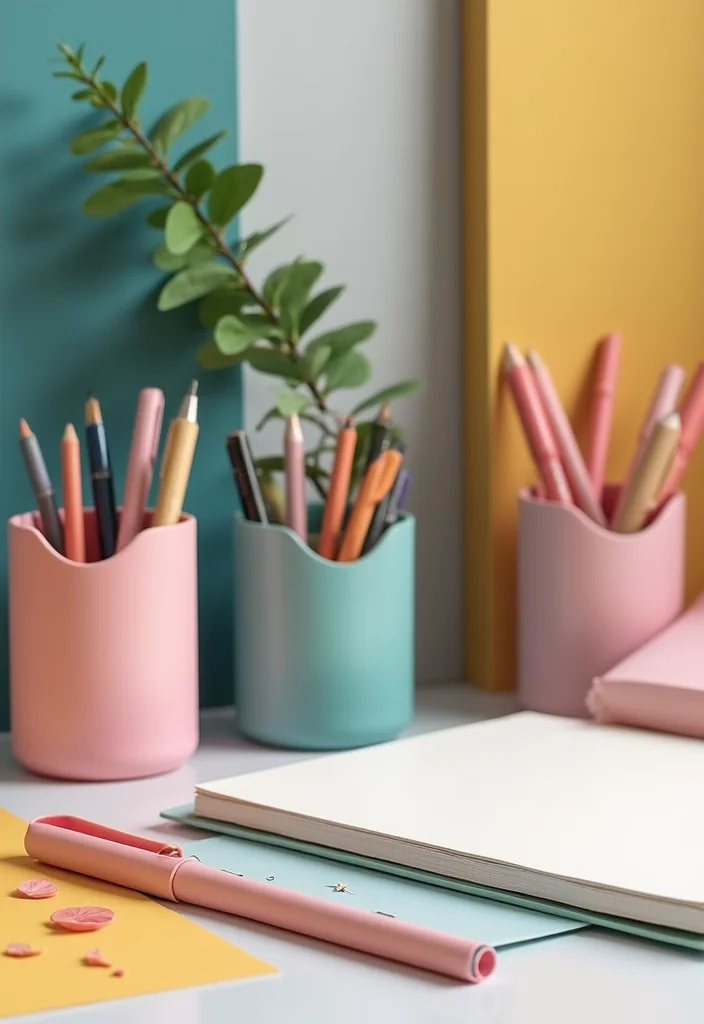 10 Office Organizer Ideas for Clutter Free Work Areas 100 10 Office Organizer Ideas for Clutter Free Work Areas - 10. Stylish Pen and Paper Holders