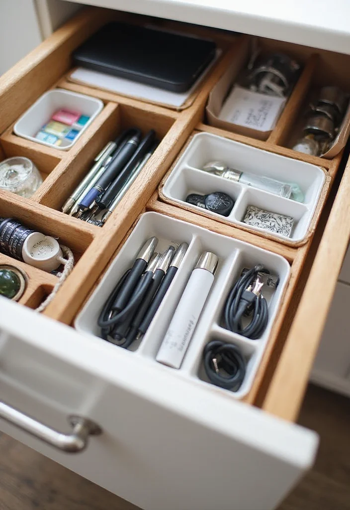 10 Office Organizer Ideas for Clutter Free Work Areas 23 10 Office Organizer Ideas for Clutter Free Work Areas - 3. Drawer Organizers