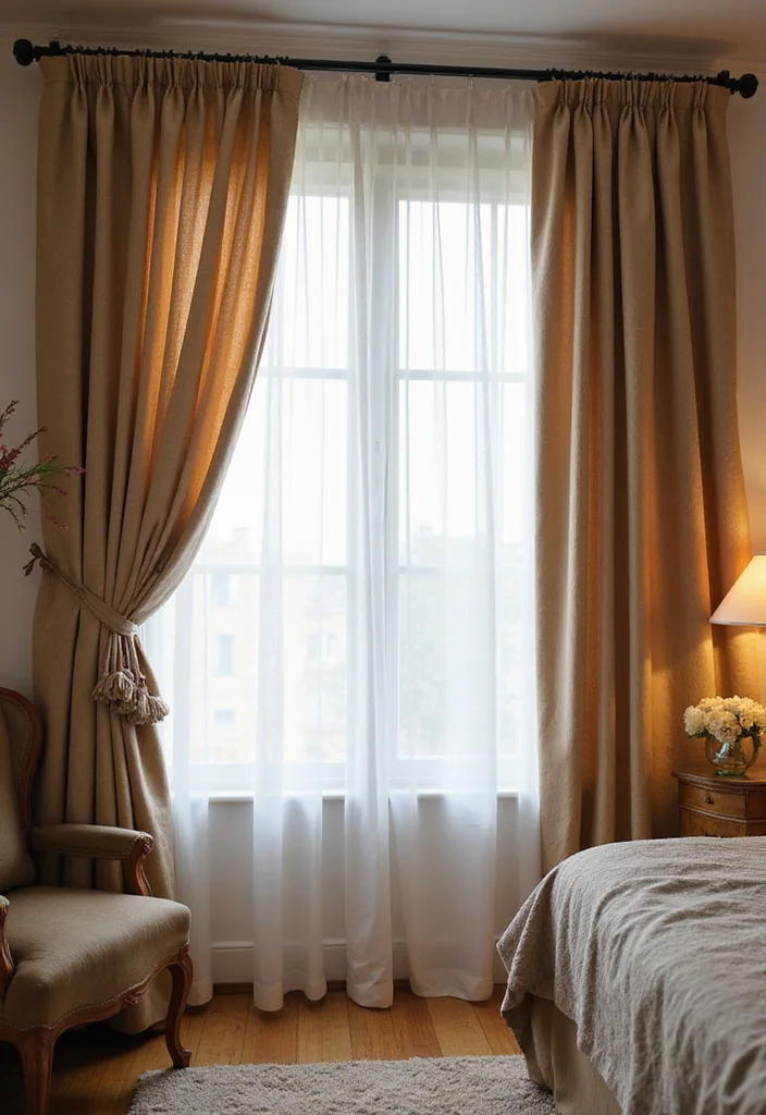 10 Single Window Curtain Ideas for Simple Elegant Framing 85 10 Single Window Curtain Ideas for Simple Elegant Framing - 9. Layered Look