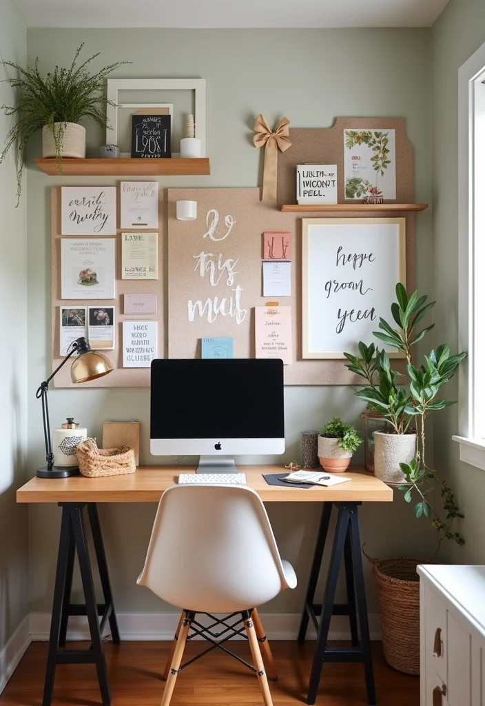 10 Small Office Ideas Home for Efficient Compact Layouts - 8. Personalized Decor for Motivation