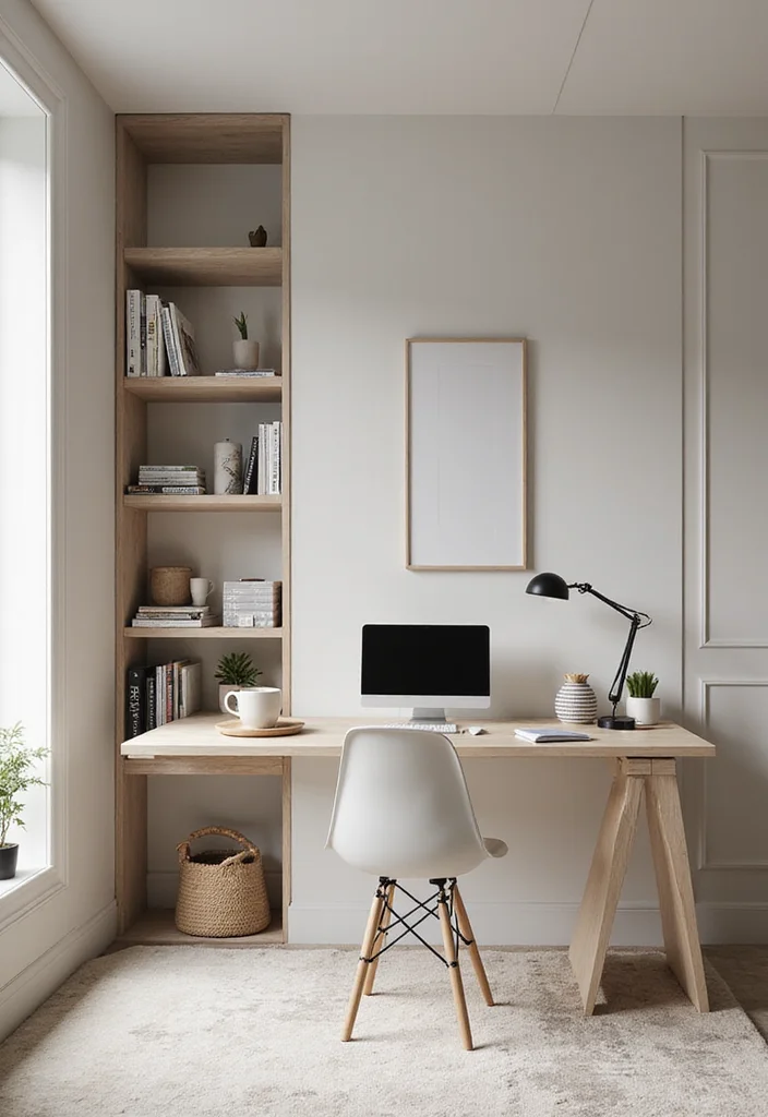 10 Small Office Ideas Home for Efficient Compact Layouts - 9. Minimalist Approach for Clarity