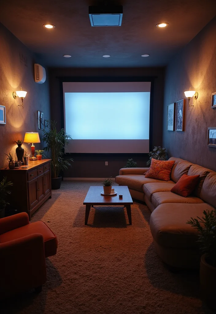 10 Very Small Basement Ideas for Smart Space Solutions - 8. Home Theater Setup