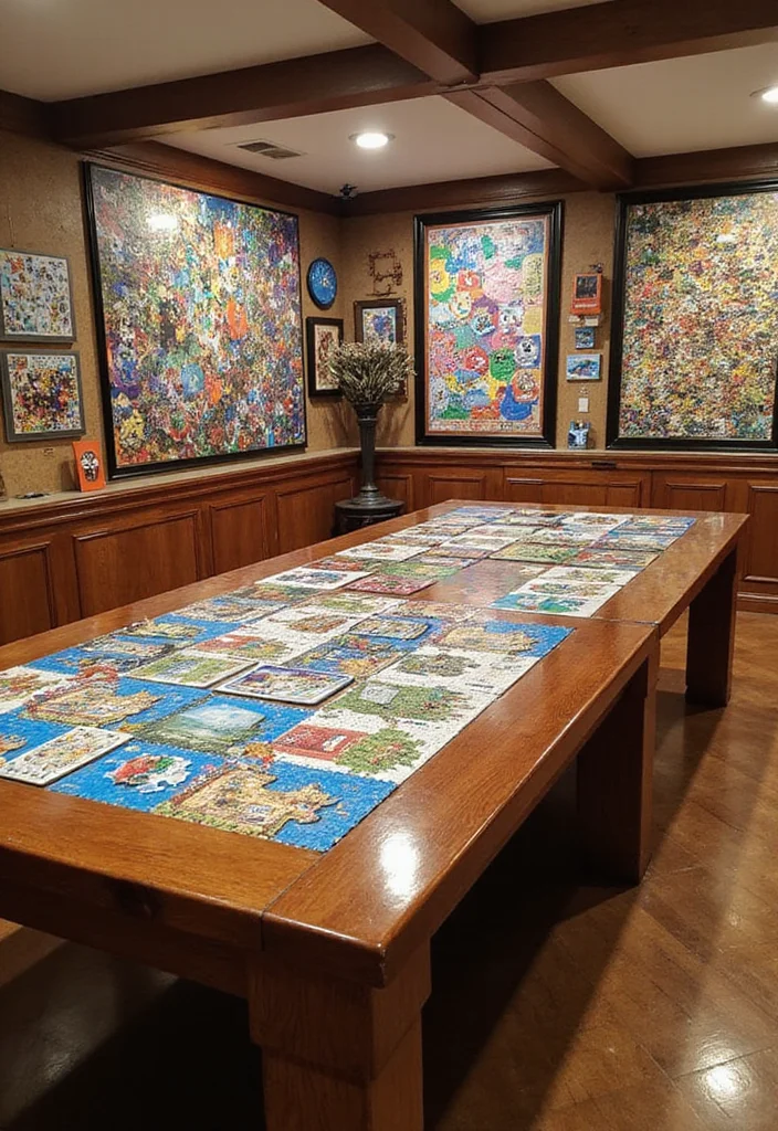 12 Basement Game Room Ideas for Fun Family Entertainment - 8. Puzzle Paradise