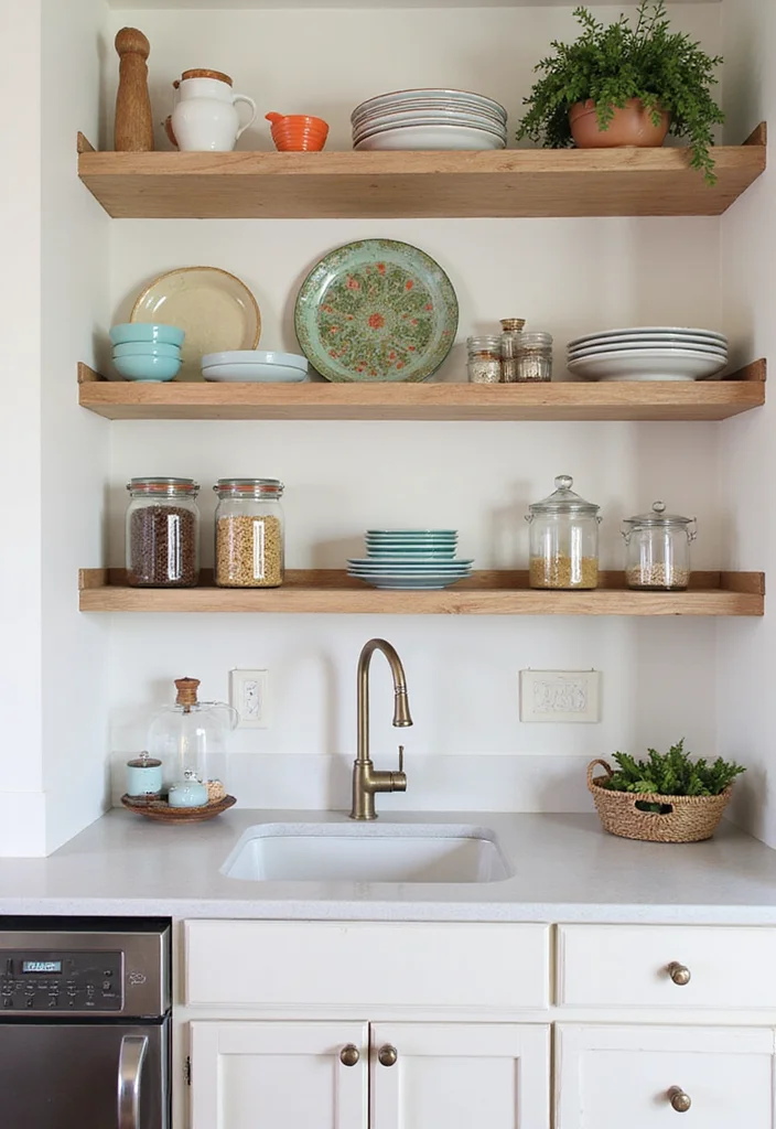 12 Basement Kitchenette Ideas for Practical Secondary Use - 1. Bright and Airy Open Shelving