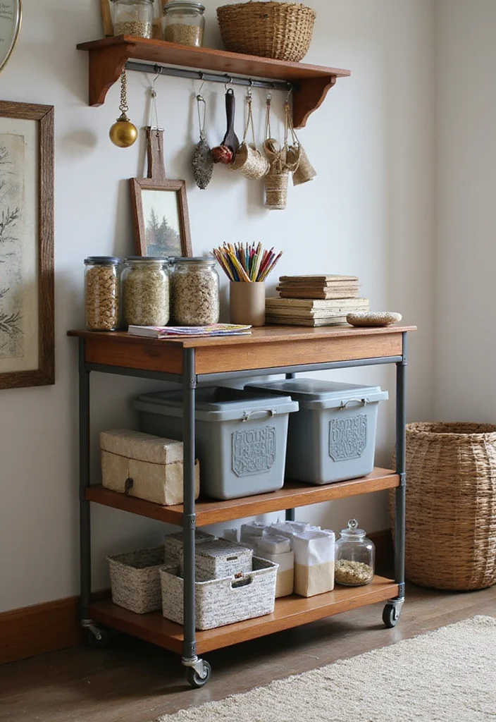 12 Basement Storage Room Ideas for Better Home Organization - 9. Rolling Carts for Flexible Storage