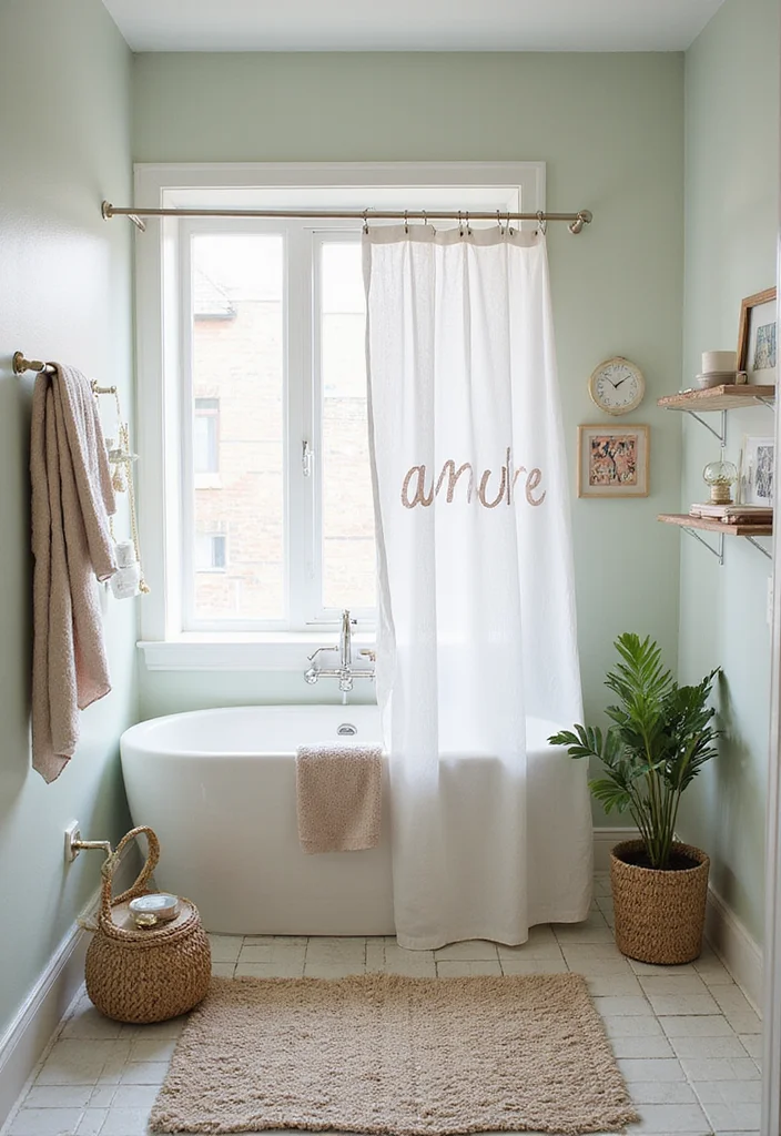 12 Bathroom Ideas With Shower Curtain for Easy Affordable Style - 12. Personalized DIY Shower Curtains