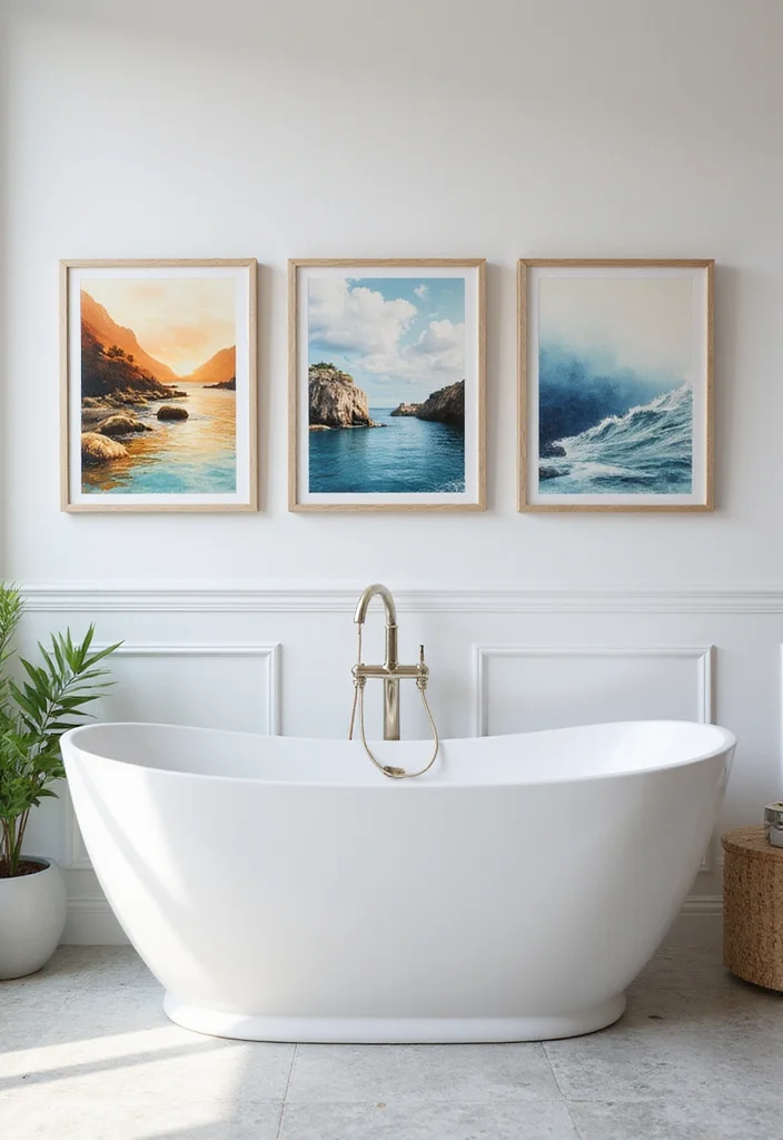 12 Bathroom Wall Decor Ideas for Fresh Personalized Style - 10. Watercolor Paintings