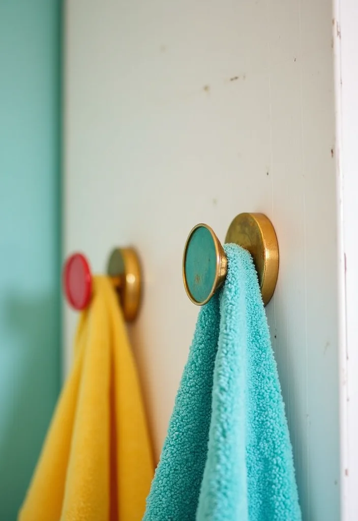 12 Bathroom Wall Decor Ideas for Fresh Personalized Style - 4. DIY Towel Hooks