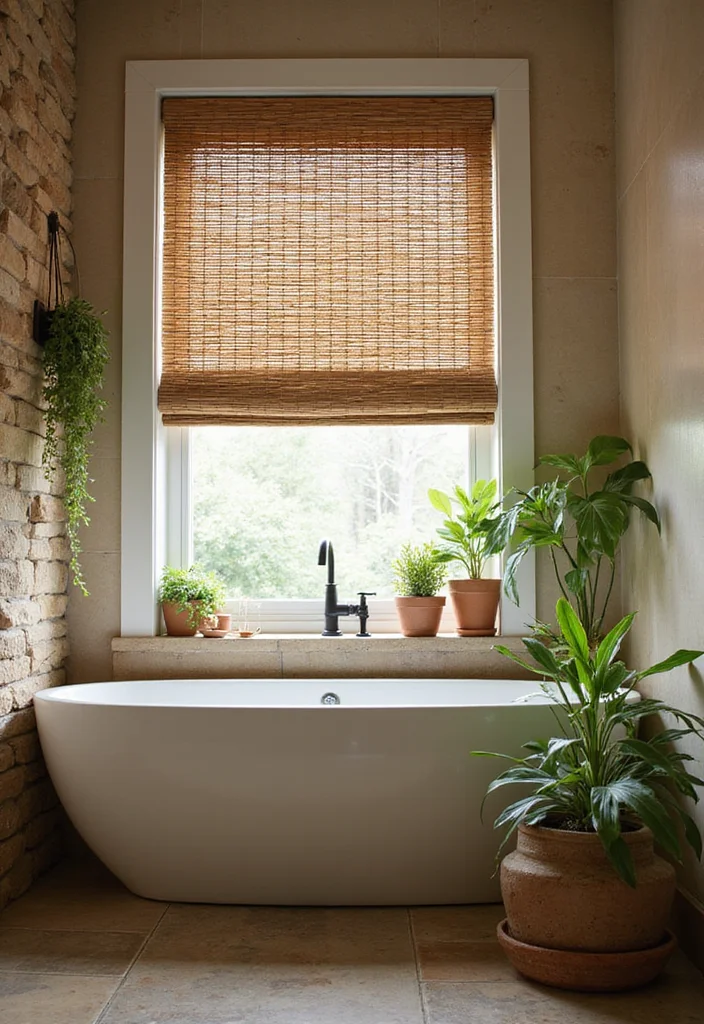 12 Bathroom Window Curtain Ideas for Light Privacy Balance - 3. Bamboo Shades