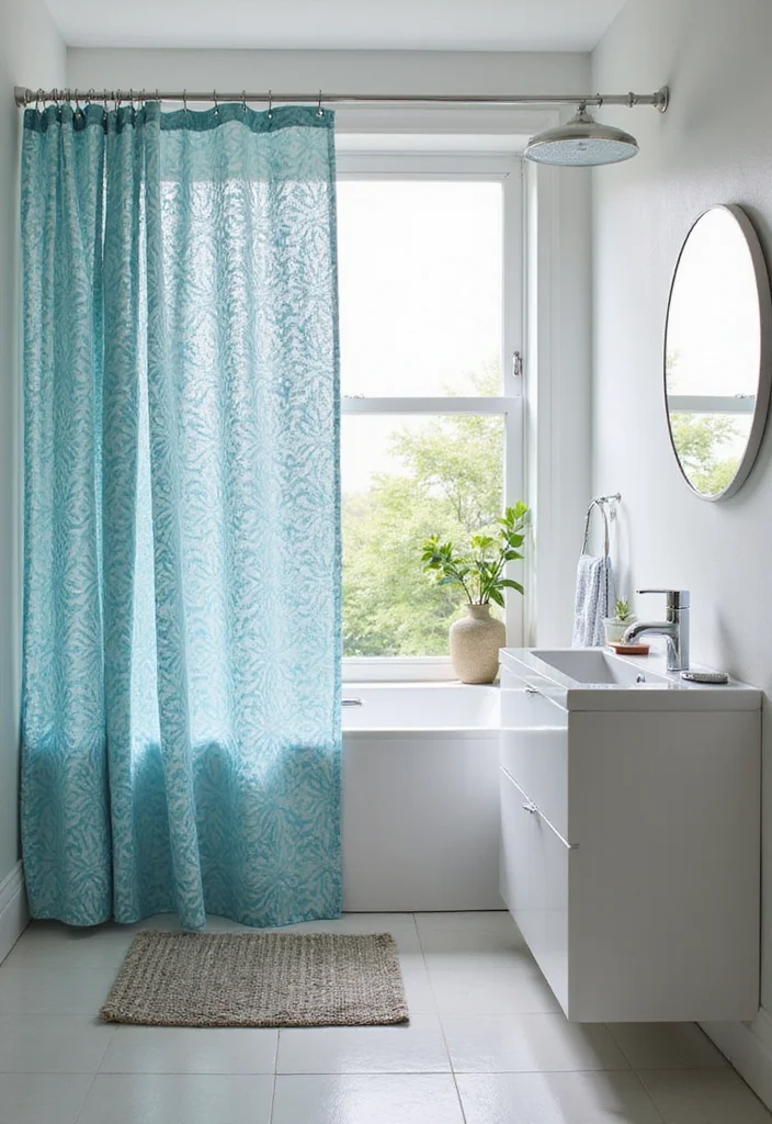 12 Bathroom Window Curtain Ideas for Light Privacy Balance - 7. Eco-Friendly Waterproof Curtains