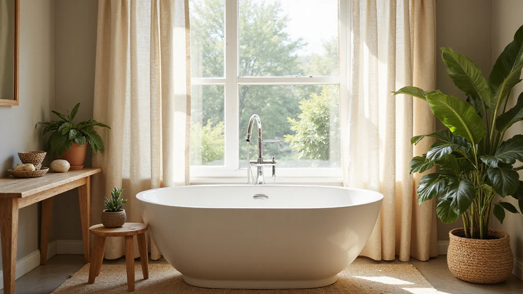 12 Bathroom Window Curtain Ideas for Light Privacy Balance