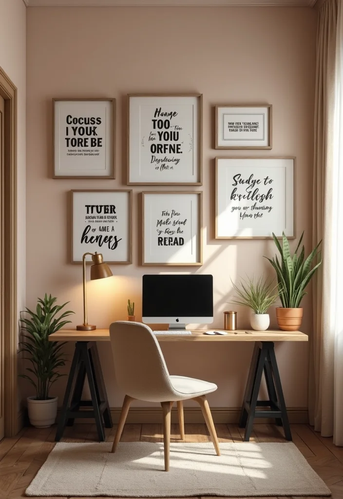12 Bedroom Office Ideas for Smart Dual Function Rooms - 11. Inspirational Quotes
