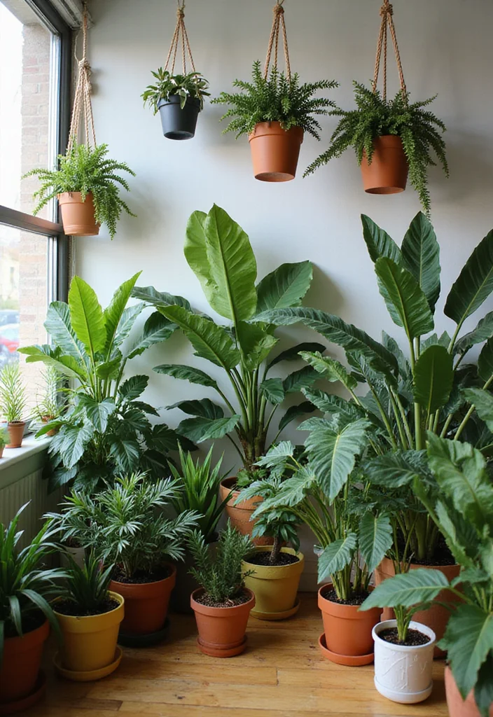 12 Boho Office Ideas for Relaxed Creative Energy 12 12 Boho Office Ideas for Relaxed Creative Energy - 2. Lush Indoor Plants