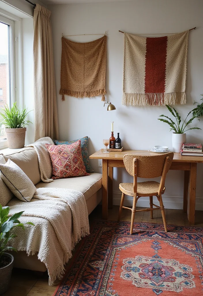 12 Boho Office Ideas for Relaxed Creative Energy 23 12 Boho Office Ideas for Relaxed Creative Energy - 3. Cozy Textiles