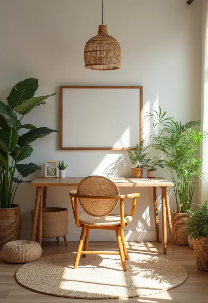 12 Boho Office Ideas for Relaxed Creative Energy 67 12 Boho Office Ideas for Relaxed Creative Energy - 7. Eco-Friendly Materials