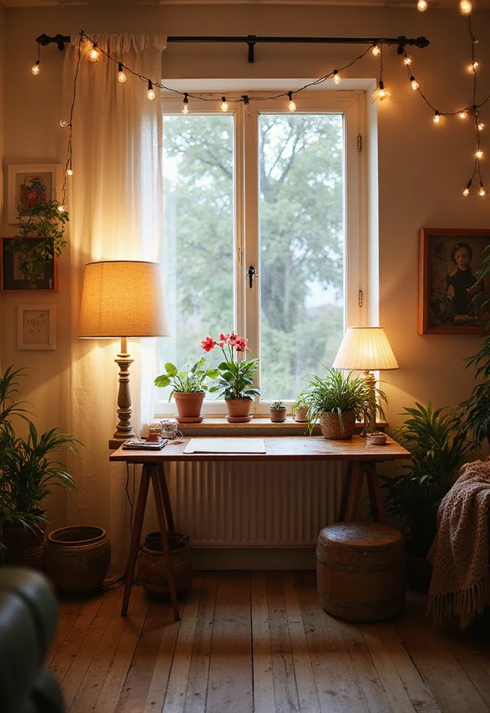 12 Boho Office Ideas for Relaxed Creative Energy 89 12 Boho Office Ideas for Relaxed Creative Energy - 9. Bright Lighting Options