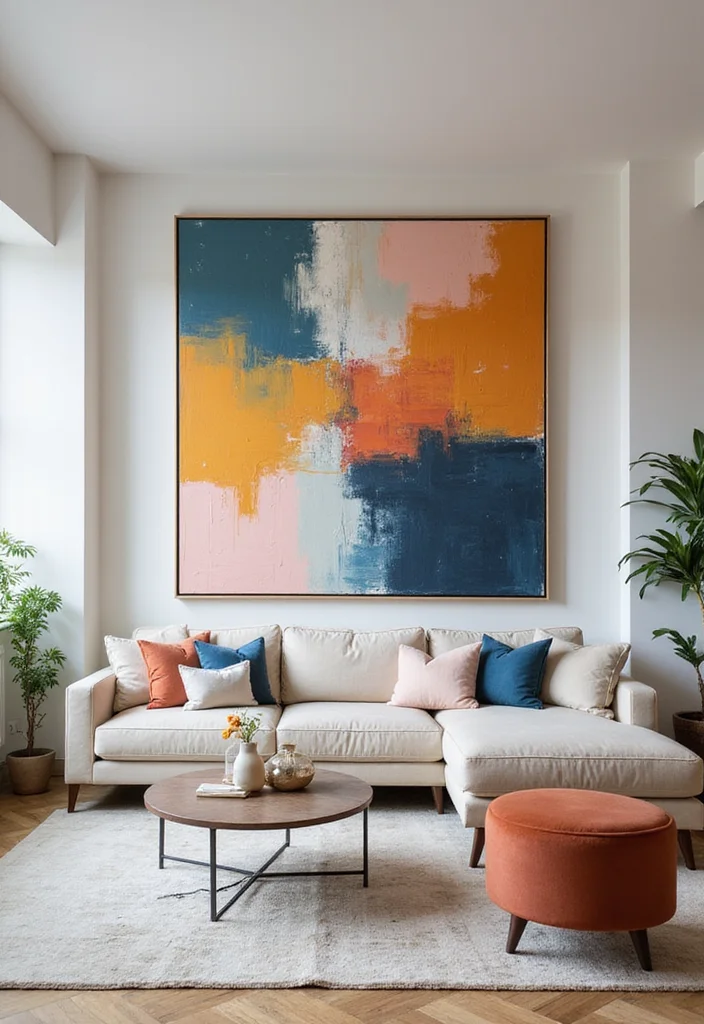 12 Decor Ideas for Large Wall Spaces for Big Visual Impact - 1. Embrace Oversized Wall Art