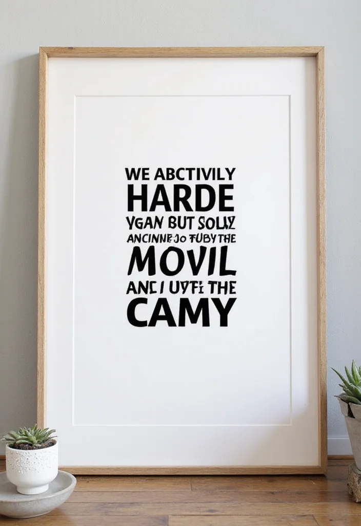 12 Decor Ideas for Large Wall Spaces for Big Visual Impact - 10. Bold Typography Artwork