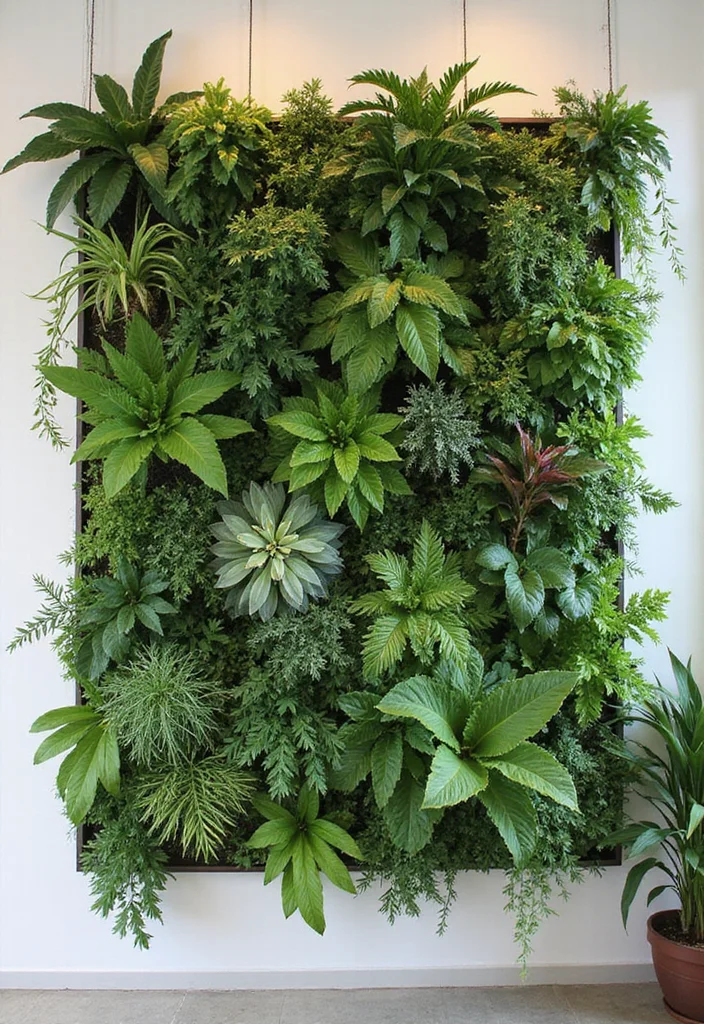 12 Decor Ideas for Large Wall Spaces for Big Visual Impact - 11. Use Vertical Gardens for a Fresh Look