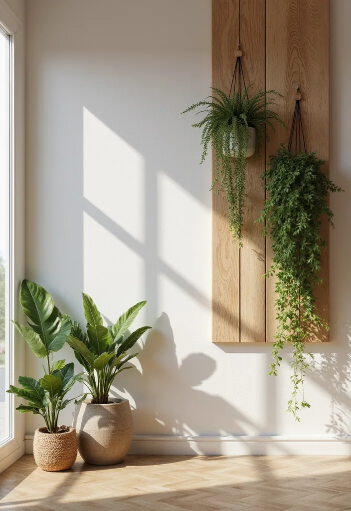 12 Decor Ideas for Large Wall Spaces for Big Visual Impact - 5. Use Natural Elements