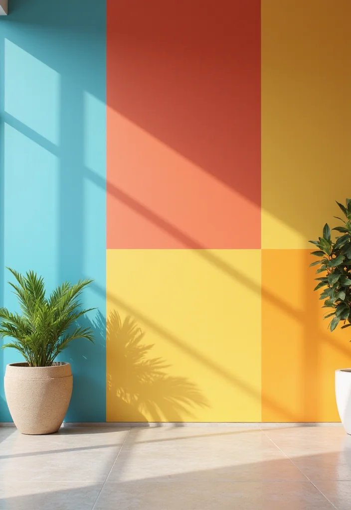 12 Decor Ideas for Large Wall Spaces for Big Visual Impact - 8. The Power of Color Blocking