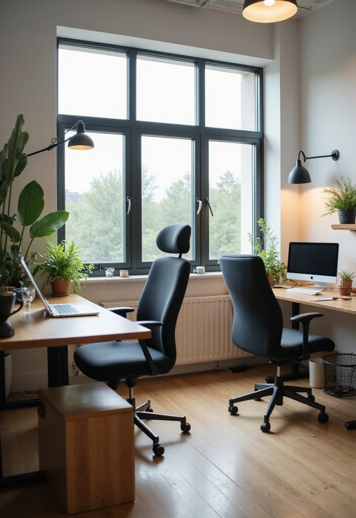 12 Dual Home Office Ideas for Shared Productive Spaces - 11. Comfort Makeover