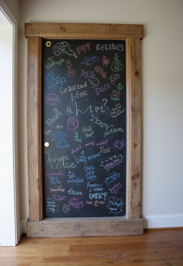 12 Entry Wall Decor Ideas for a Welcoming First Impression - 6. Chalkboard Wall for Notes and Lists