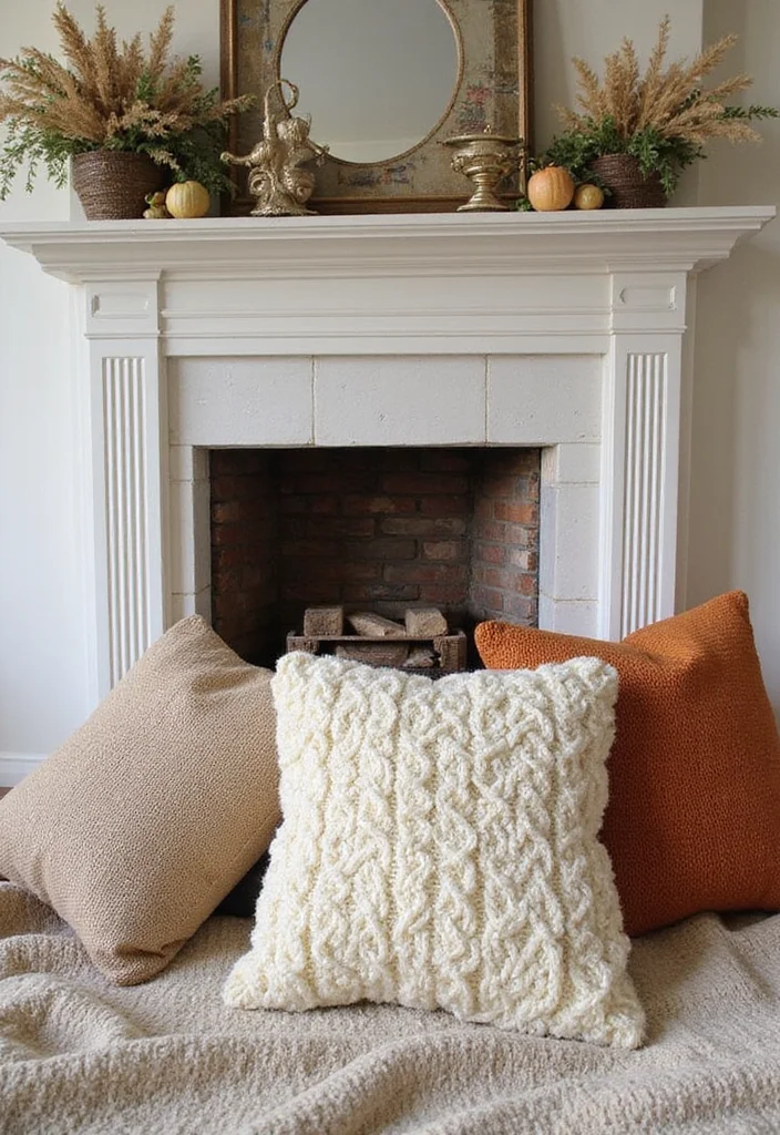 12 Fireplace Decor Ideas for Warm Seasonal Style 1 12 Fireplace Decor Ideas for Warm Seasonal Style - 1. Layered Textiles