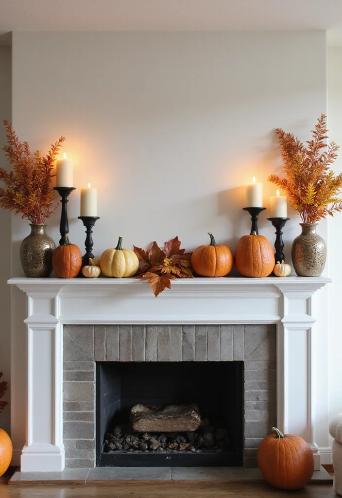 12 Fireplace Decor Ideas for Warm Seasonal Style 23 12 Fireplace Decor Ideas for Warm Seasonal Style - 3. Seasonal Mantel Decorations