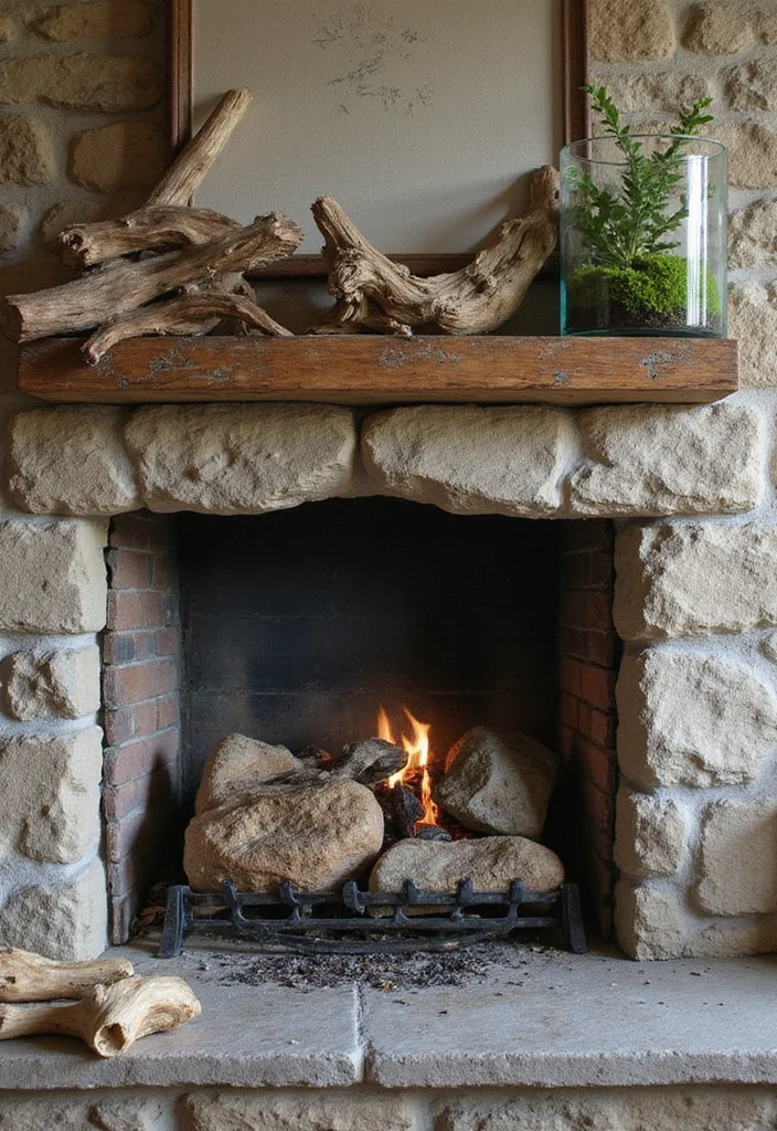 12 Fireplace Decor Ideas for Warm Seasonal Style 45 12 Fireplace Decor Ideas for Warm Seasonal Style - 5. Natural Elements