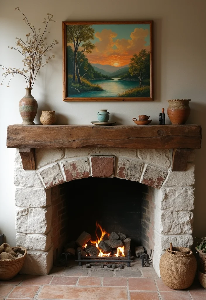 12 Fireplace Decor Ideas for Warm Seasonal Style 89 12 Fireplace Decor Ideas for Warm Seasonal Style - 9. Artistic Touches