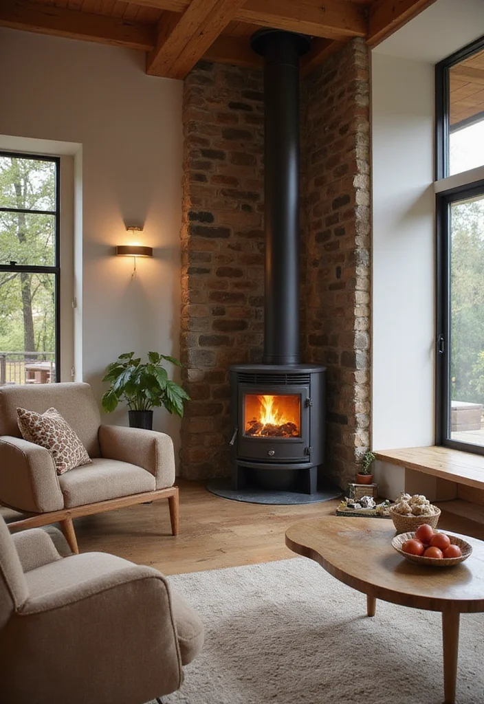 12 Fireplace Ideas for Cozy Modern Living Spaces 12 12 Fireplace Ideas for Cozy Modern Living Spaces - 2. Eco-Friendly Pellet Stoves