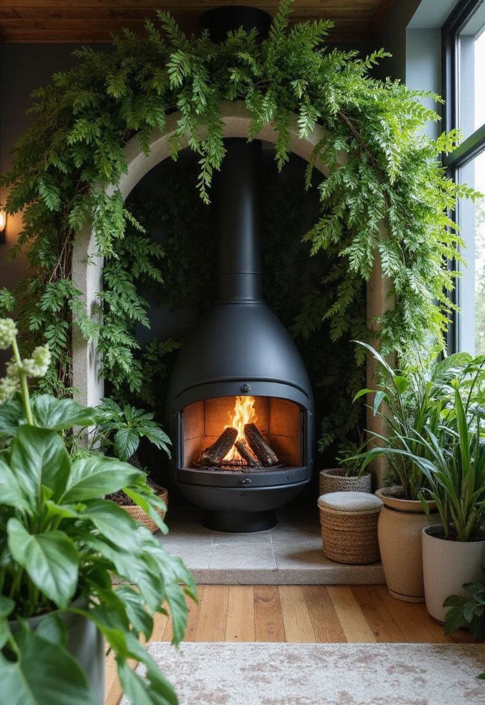 12 Fireplace Ideas for Cozy Modern Living Spaces 52 12 Fireplace Ideas for Cozy Modern Living Spaces - 6. Green Indoor Fireplaces