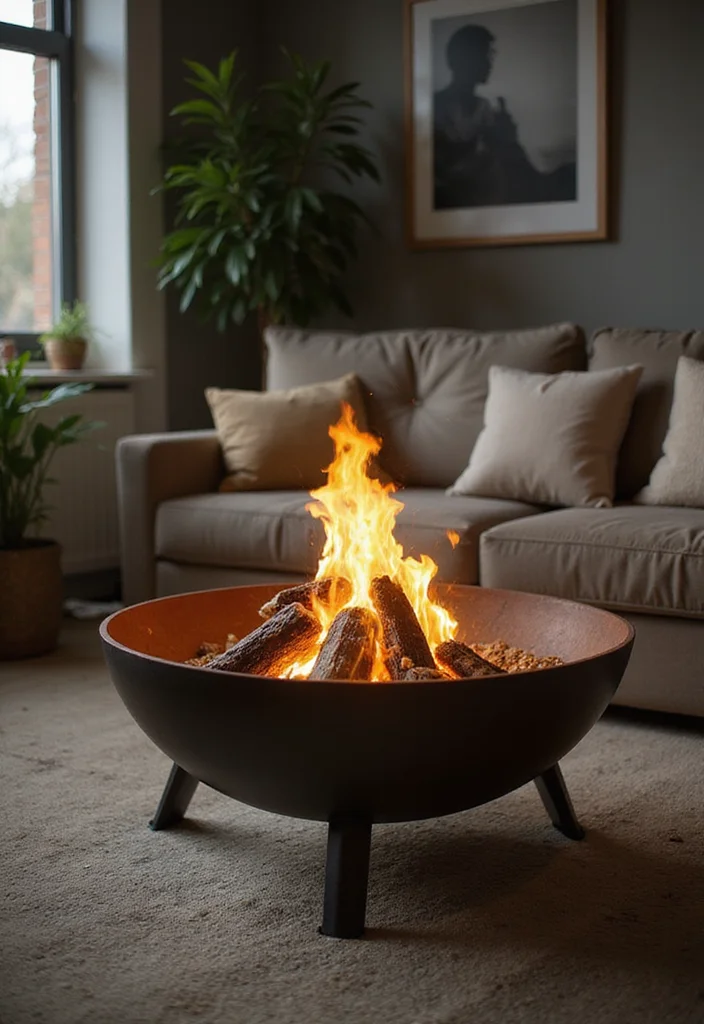 12 Fireplace Ideas for Cozy Modern Living Spaces 63 12 Fireplace Ideas for Cozy Modern Living Spaces - 7. Portable Fire Pits Inside