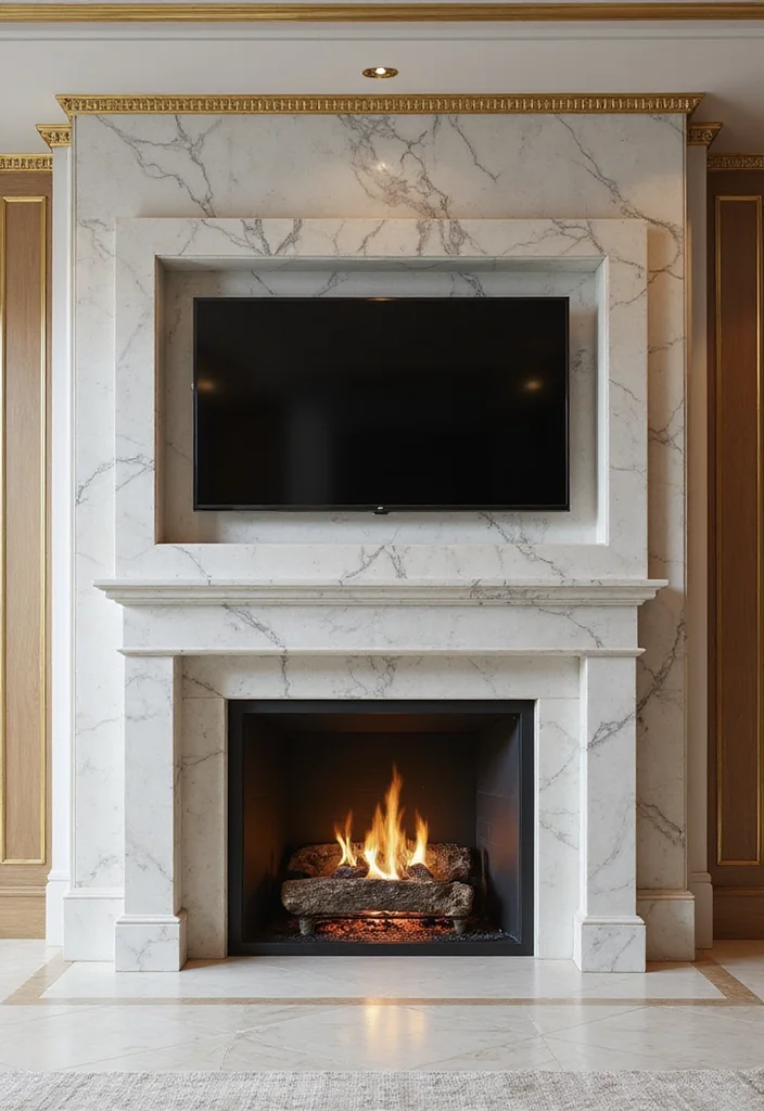 12 Fireplace Wall Ideas With TV for Seamless Modern Design - 12. Timeless Elegance