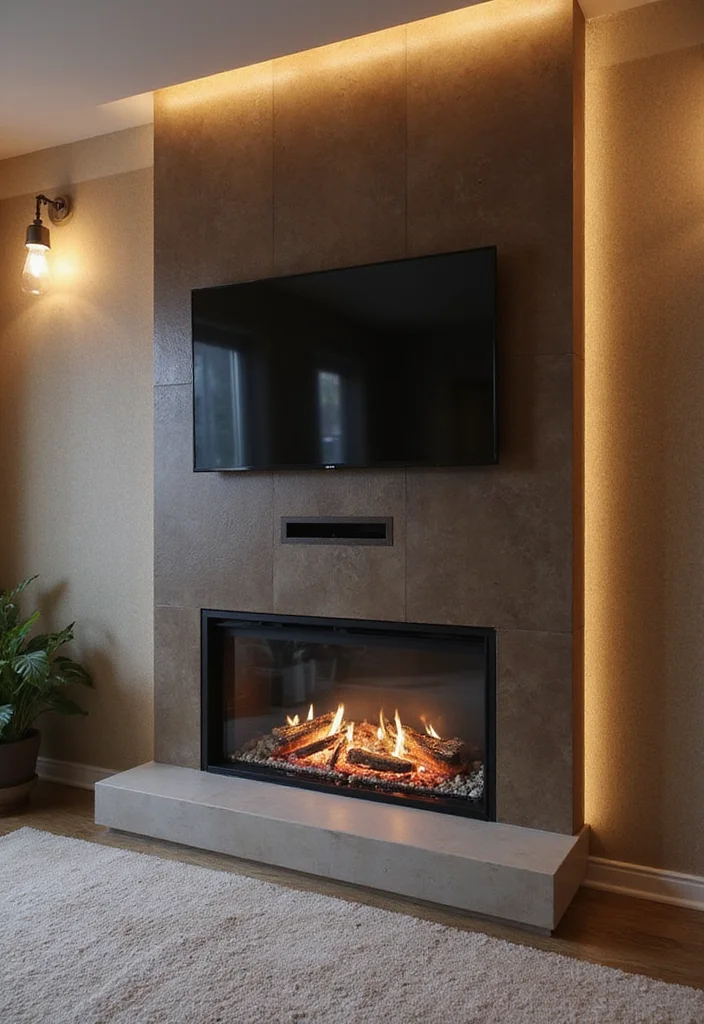 12 Fireplace Wall Ideas With TV for Seamless Modern Design - 7. Glass Surrounds