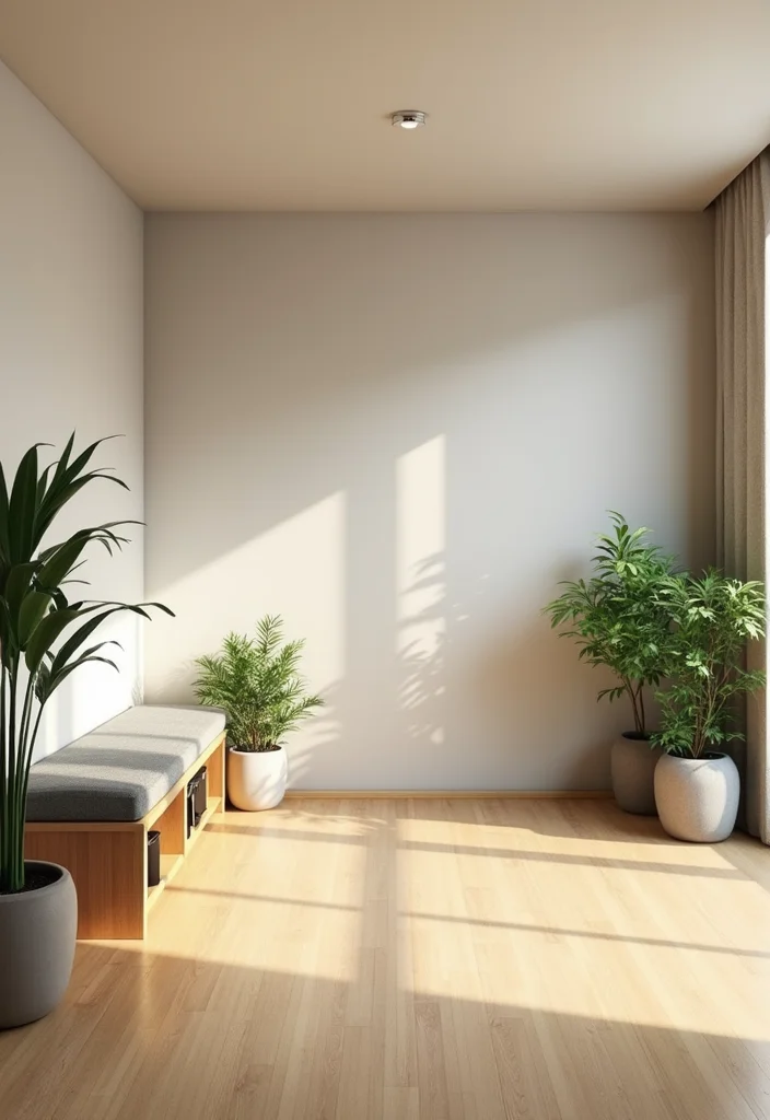 12 Gym Basement Ideas for Convenient At Home Workouts - 1. Minimalist Zen Retreat