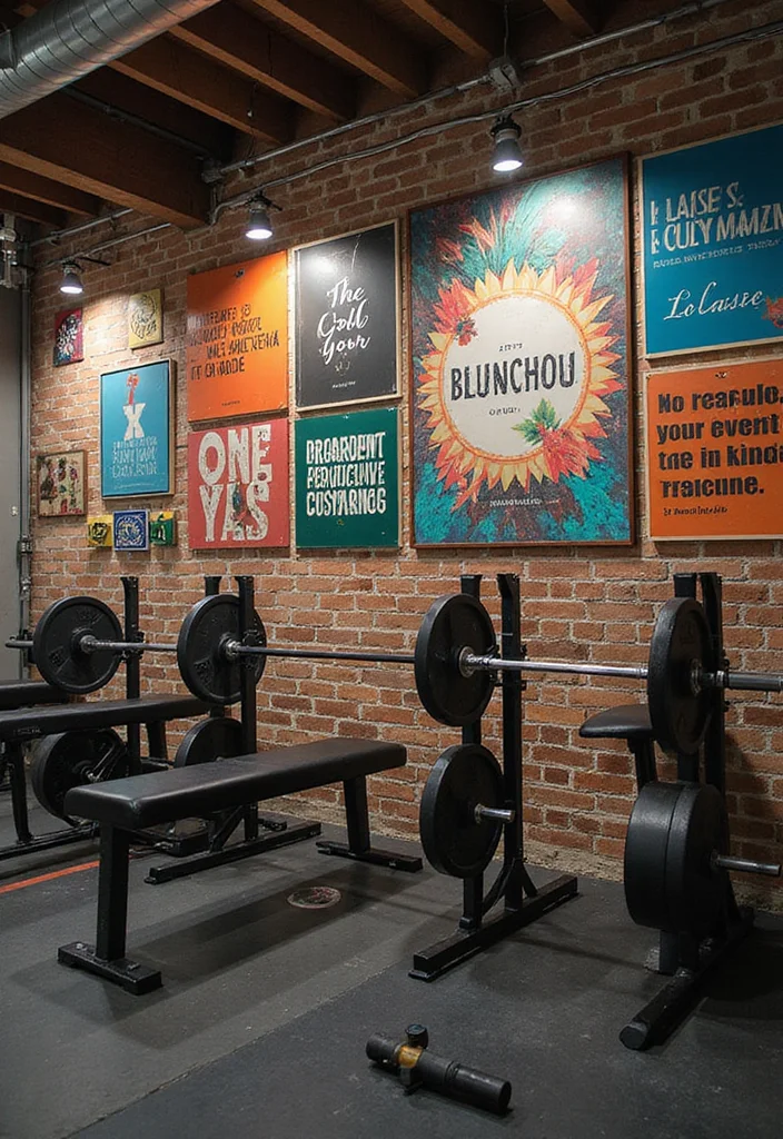 12 Gym Basement Ideas for Convenient At Home Workouts - 10. Inspirational Wall Art